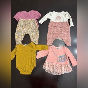 Jessica Simpson Bundle: 2 x outfits, 1 one piece, 1 shirt 0-3 months